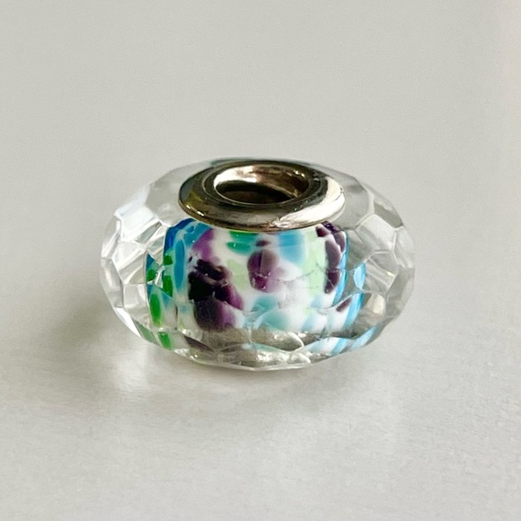 Pandora Tropical Sea Glass Faceted Murano Charm - Picture 3 of 6